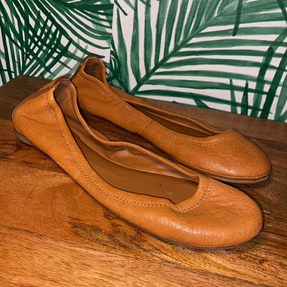 Tory Burch Eddie Tan Leather Ballet Flats Women’s 7.5 M - Picture 2 of 10